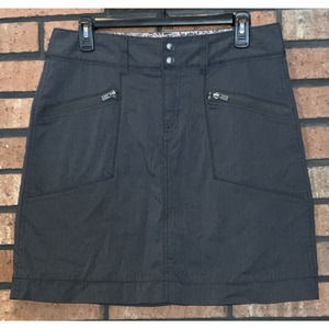 ATHLETA Womens Dark Gray Nylon Skirt With Zipper Pockets Size 8